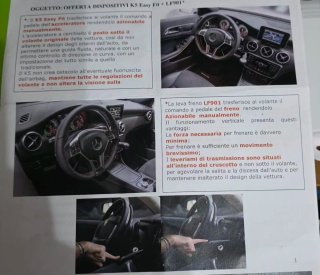 Comandi acceleratore e freno per auto disabili