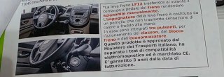 Comandi acceleratore e freno per auto disabili