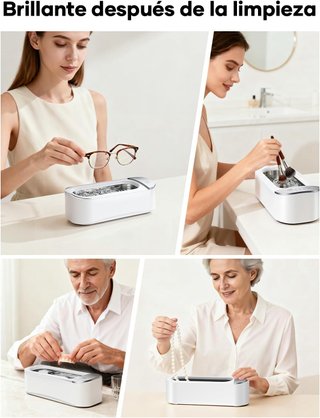 Limpiador ultrasónico para relojes, gafas y joyas