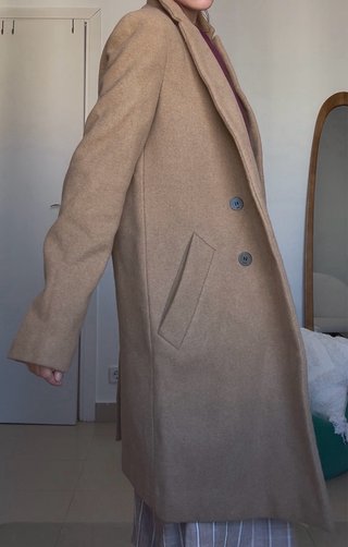 Chaqueta larga marrón crema S
