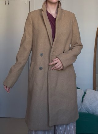 Chaqueta larga marrón crema S