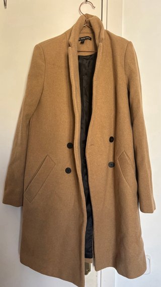 Chaqueta larga marrón crema S