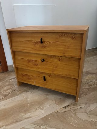 Cómoda zapatero de madera con 3 cajones
