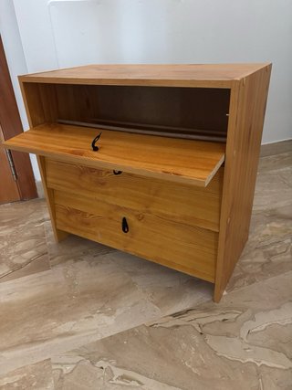 Cómoda zapatero de madera con 3 cajones