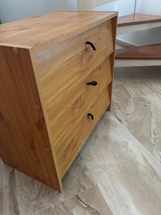 Cómoda zapatero de madera con 3 cajones