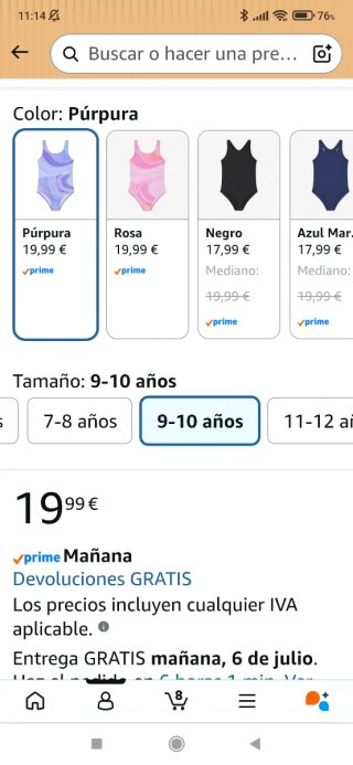 Bañador niña 9/10 años