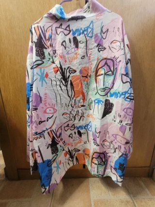 Kimono Shein Talla Única Estampado Multicolor