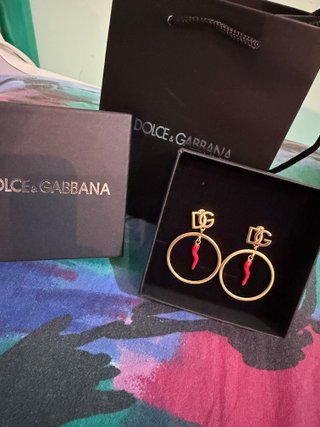 Orecchini Dolce & Gabbana DG corno rosso oro