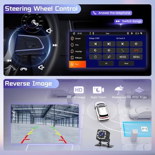 Radio 1 DIN 6,9" con CarPlay inalámbrico, Android