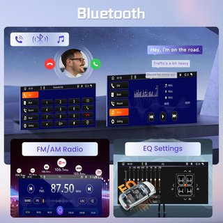 Radio 1 DIN 6,9" con CarPlay inalámbrico, Android