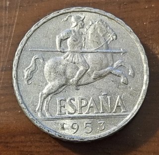 Moneda 10 Céntimos España 1953 Franco
