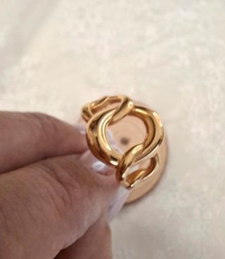 Anillo Acero Dorado Ancho Nuevo