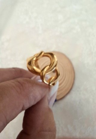 Anillo Acero Dorado Ancho Nuevo