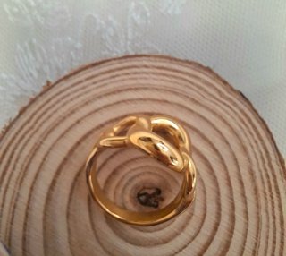 Anillo Acero Dorado Ancho Nuevo