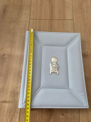 Álbum fotos polipiel detalle plata bebé