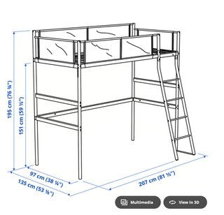 Cama Alta Infantil IKEA VITVAL