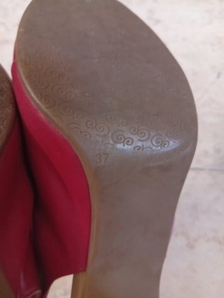 Sandalias Pitillos Piel Rojas Talla 37