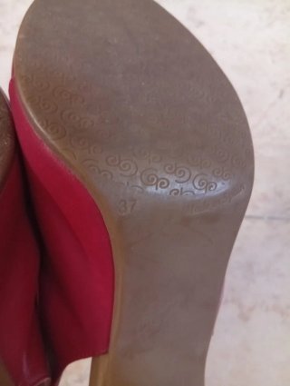 Sandalias Pitillos Piel Rojas Talla 37