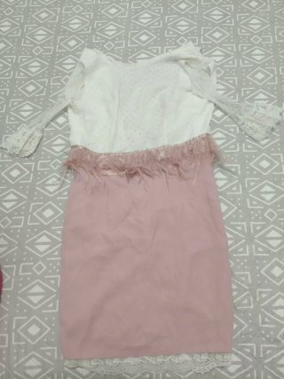 Vestido Blanco y Rosa