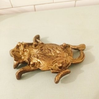 Gato Bronce Macizo Art Decó Original