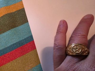 Anillo Hombre Pentagrama Oro 22mm