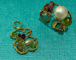 Conjunto Tous Anillo y Colgante Oro y Piedras