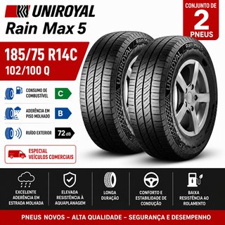 2 Pneus Uniroyal Rain Max 5 185/75 R14C 102/100Q