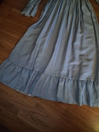 Vestido largo vichy azul y blanco