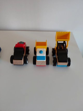 Lote Juguetes Madera Tren, vehículos y Bloques