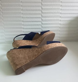 Sandalias cuña Zendra azul