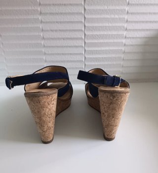 Sandalias cuña Zendra azul