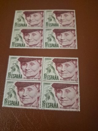 Lote 8 Sellos España Helen Keller 1980-1968