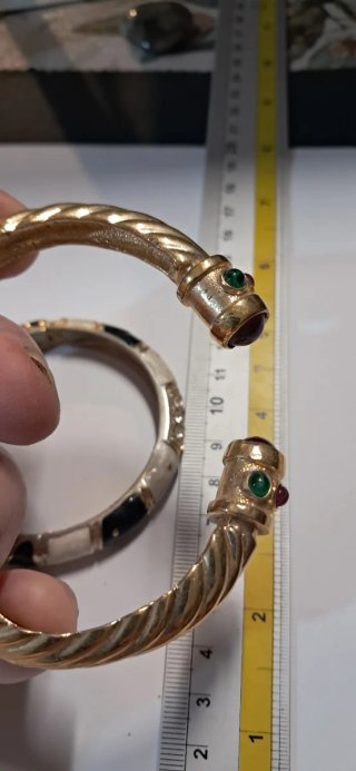 2 bracciali a molla dorati