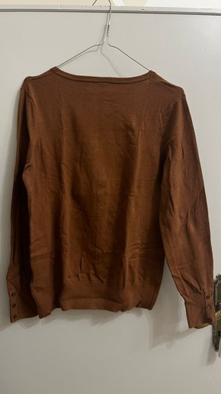 Cardigan donna scollo a V marrone