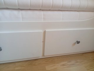 HEMNES Diván blanco con 3 cajones y colchón
