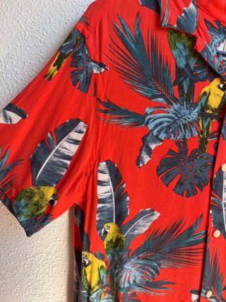 Camisa H&M Estampada Loros Talla M