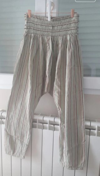 Pantalón hippie rayas beige y marrón