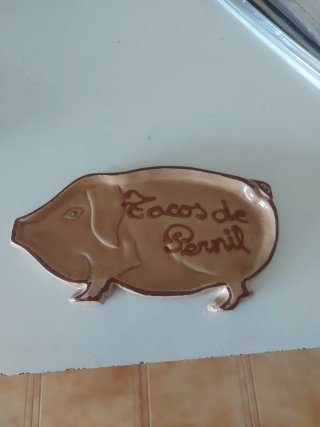 Plata para poner tacos de jamon