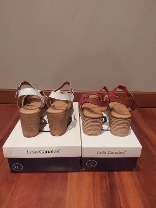 2 Pares Sandalias Cuña Lola Canales T.39