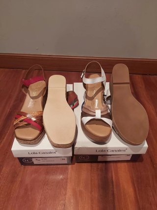 2 Pares Sandalias Cuña Lola Canales T.39
