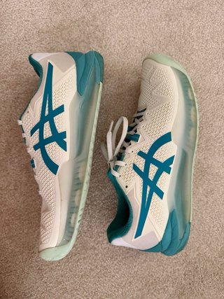 Zapatillas Padel Asics Blancas y Turquesa