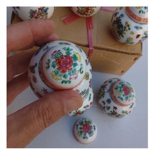 6 Mini Vasetti Porcellana Cinese vintage / Botes