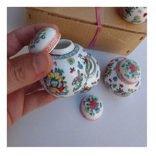 6 Mini Vasetti Porcellana Cinese vintage / Botes