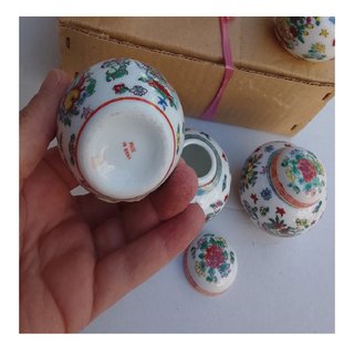 6 Mini Vasetti Porcellana Cinese vintage / Botes