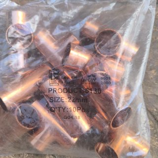Lote accesorios cobre fontanería (130 Piezas)
