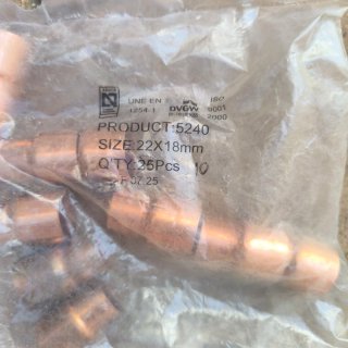 Lote accesorios cobre fontanería (130 Piezas)
