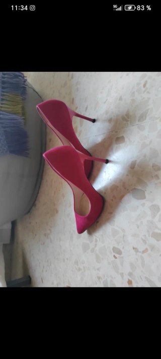 Tacones Punta Rosa Talla 38