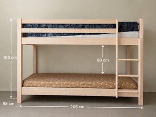 Litera de madera con colchón