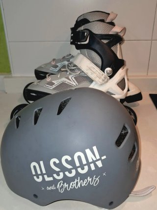 Patines en línea talla 32-35 y casco
