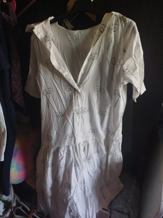 Vestido Dolores Promesas Blanco Estampado Flores